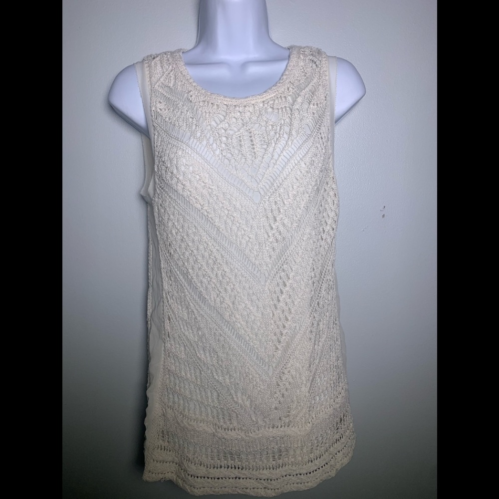 Lucky Brand Women's Top White  Embroidered